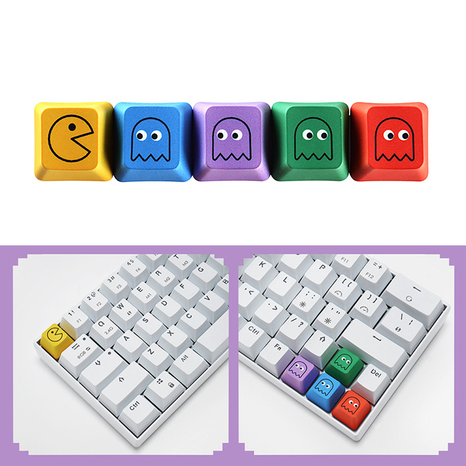 5Pcs Keycaps Comfortable Wear-resistant Ergonomic Non-fading Indeformable Replacement PBT Gaming Keyboard Key Cap for Office PBT Key Caps