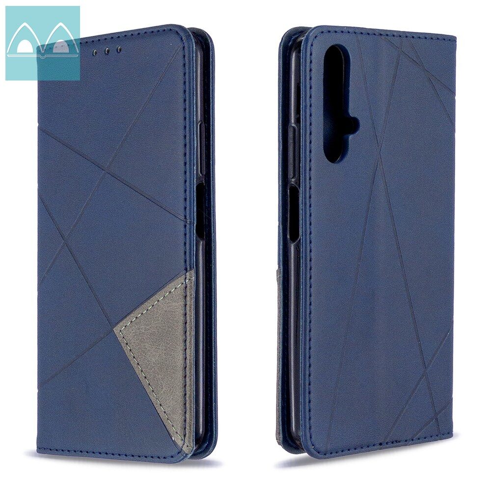 Case For Huawei Nova 5T Flip Wallet Cover with Mixed Color Magnetic Stand Card Slots Phone Cover Casing
