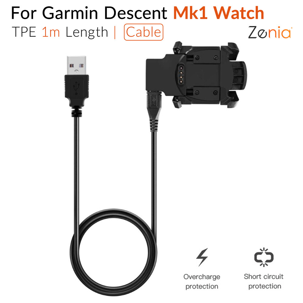 Zenia USB Charger Dock Station Cradle Cable Line for Garmin Descent MK1 GPS Dive Watch Accessories