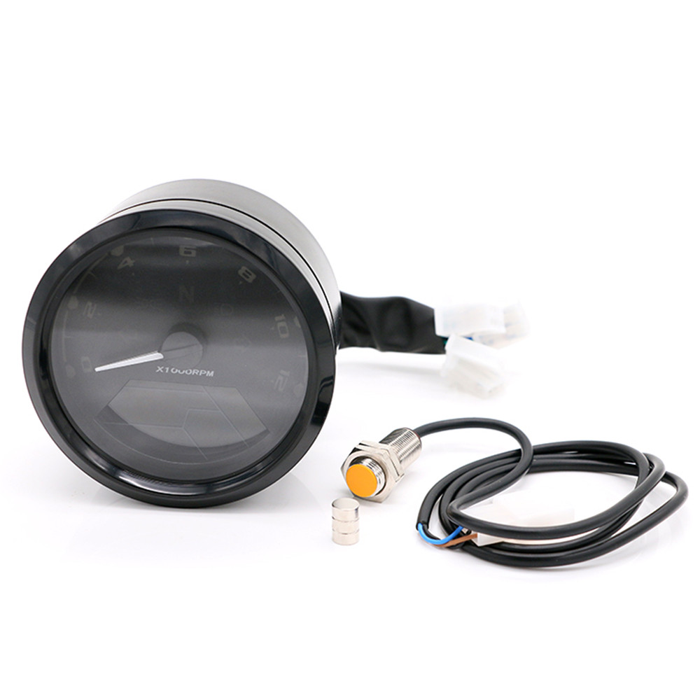 12V phổ Đồ Hồ số của xe môtô tachometer Đồng hồ nhiên liệu bảng điều khiển đồng hồ đo quay số đo dặm LCD chỉ báo kỹ thuật số với khung