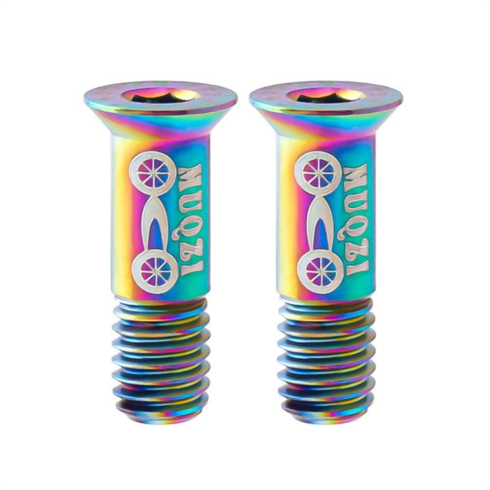 TGHDTH Cycling 2pcs Bike Parts Bike M5 Titanium Screws Bicycle Parts Jockey Wheel Screws M5 Titanium Screws Bicycle Rear Derailleur Wheel Screw Disc Fixed Screw Bike Lid Bolts