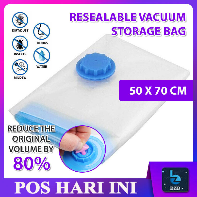 Resealable Vacuum Zip Storage Bag Cloth Bedding Organizer Compression
