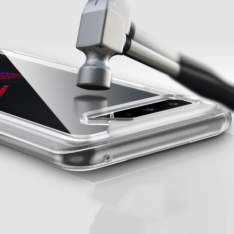 For Asus ROG Phone 5 Clear PC+TPU Shockproof Protective Case(Black)