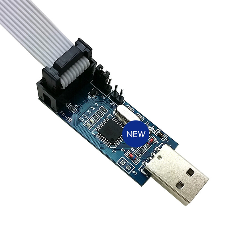 Usbasp USB ISP 3.3V / 5V Bộ lập trình AVR USB atmega8 atmega128 mới + 10pin dây hỗ trợ Win7 64bit
