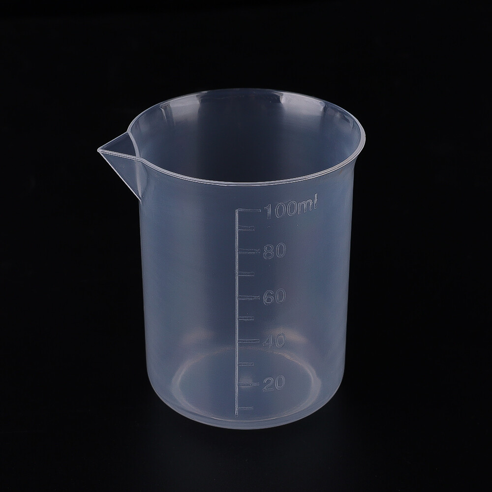 100ml Measuring Cup Transparent Scale Plastic Measuring Cup Lab Chemical Measuring Cup Without Handle Kitchen Bar Supplies