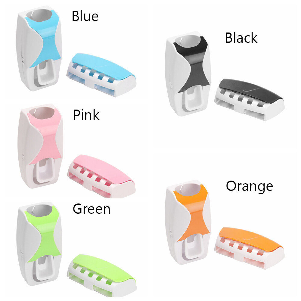 Bathroom Accessories Set Toothpaste Squeezer Automatic Release Toothbrush Holder Wall Mounted Bathroom Tool Rack Set