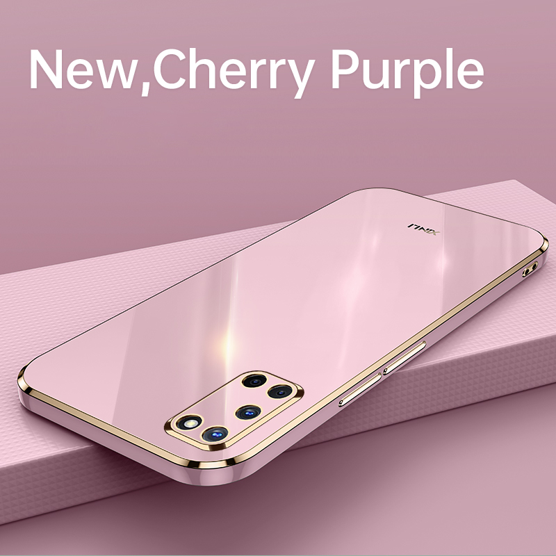 YBD Plating phone Case For OPPO A92 A52 casing,Precise Camera Protection cases Luxury Straight Edge Cover