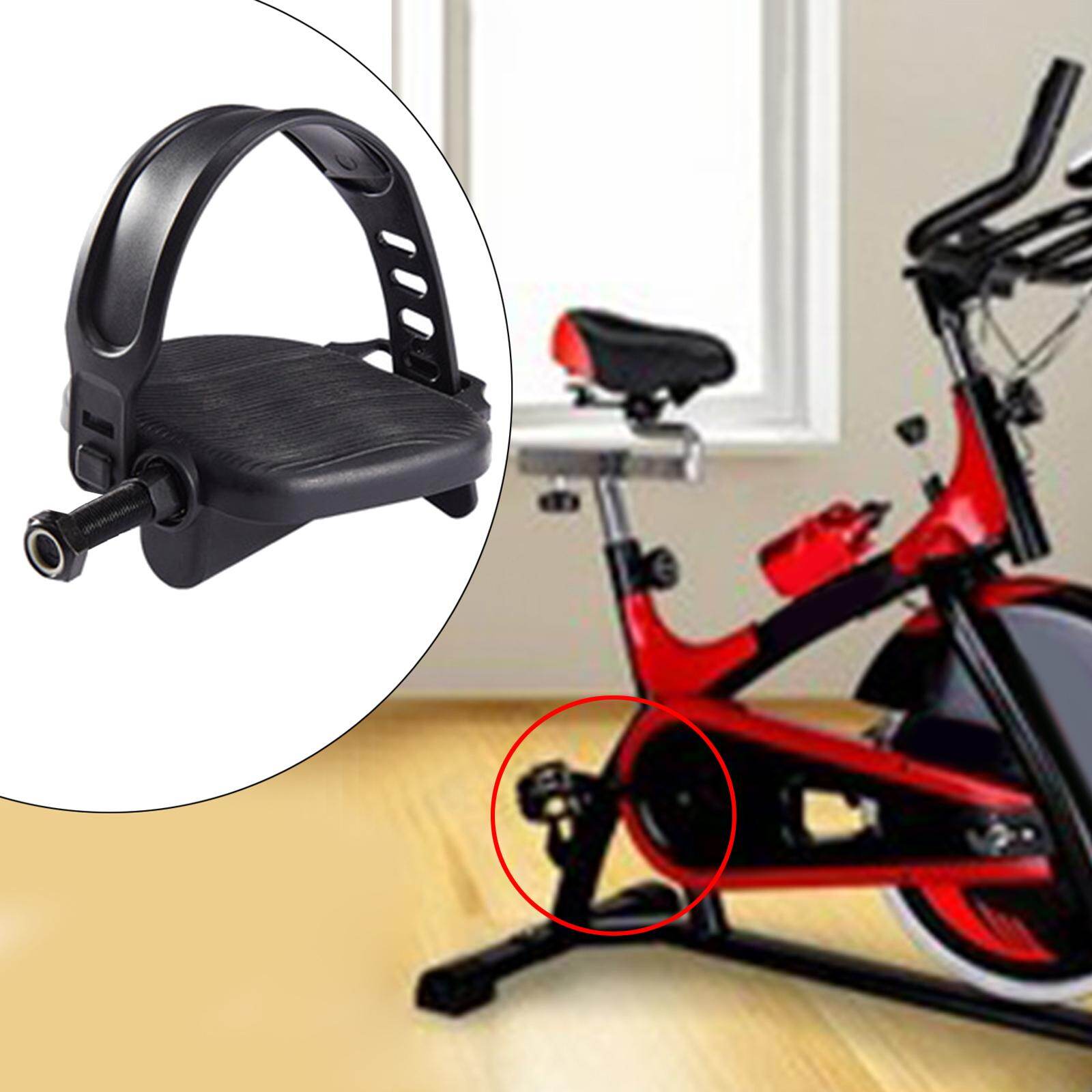 Baoblaze 1 Pair Exercise Bike Pedals with Straps, Indoor Cycling Parts, Non Slip, 9/16'' or 1/2'', Fitness Fixed Gear Bike Pedals Stationary Bike Pedal