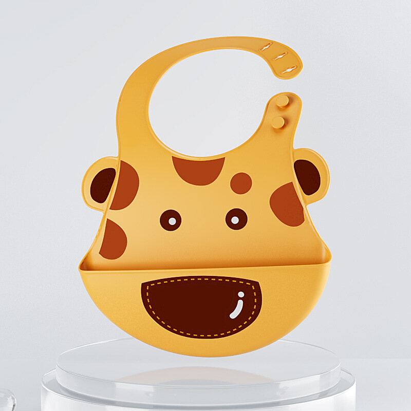 HS Baby three-dimensional saliva pocket three-dimensional children's silicone bib waterproof food grade super soft bib baby saliva towel