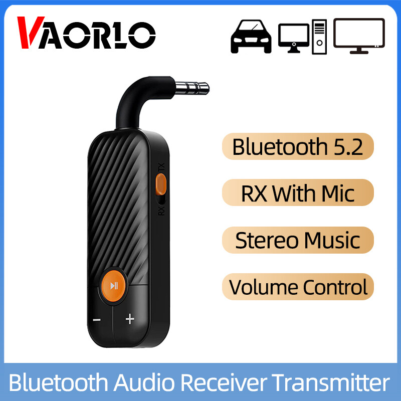 VAORLO Bộ Thu Âm Thanh Bluetooth 5.2 2 Trong 1 Bộ Thu Cuộc Gọi Rảnh Tay Bộ Chuyển Đổi Không Dây Điều Khiển Âm Lượng Cho Xe Hơi Máy Vi Tính T V