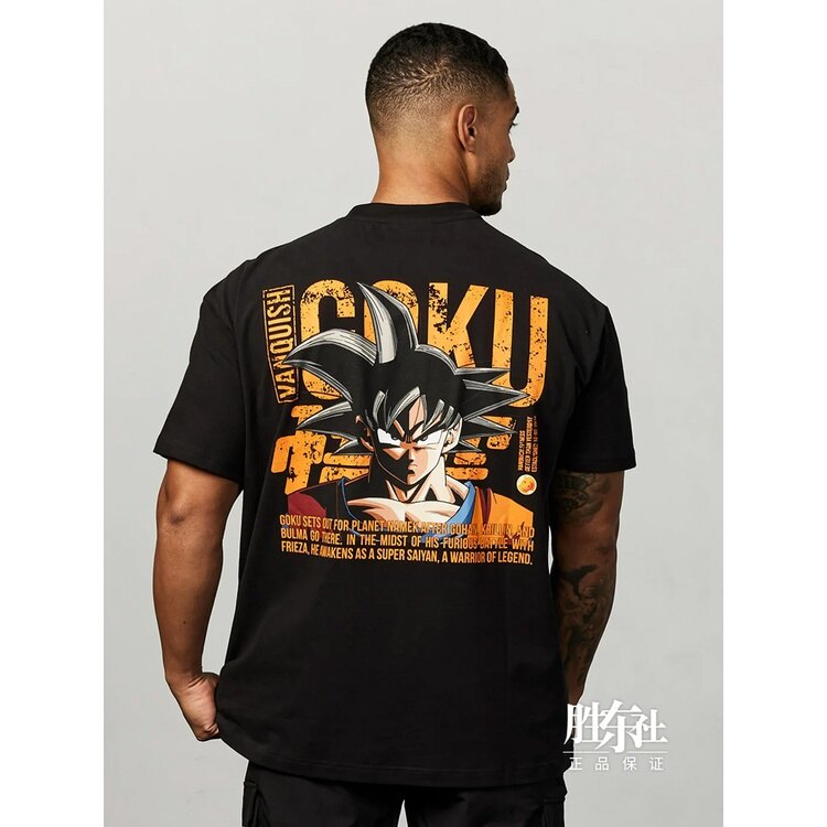 Vanquish vq dbz goku men's fitness short sleeve t-shirt cotton top