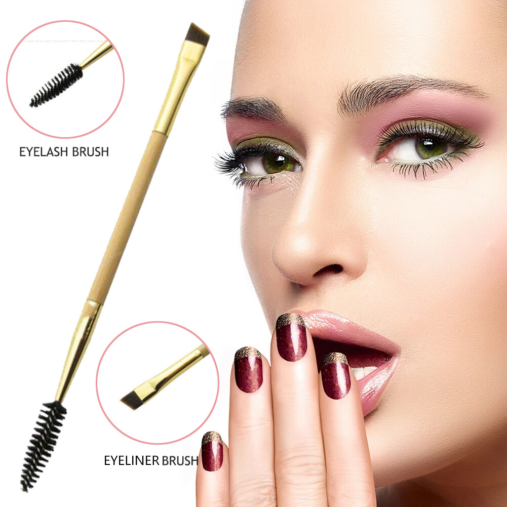 Double Head Eyebrow Brush Comb Eyeliner Eyelashes Cosmetics Makeup Brushes Tool