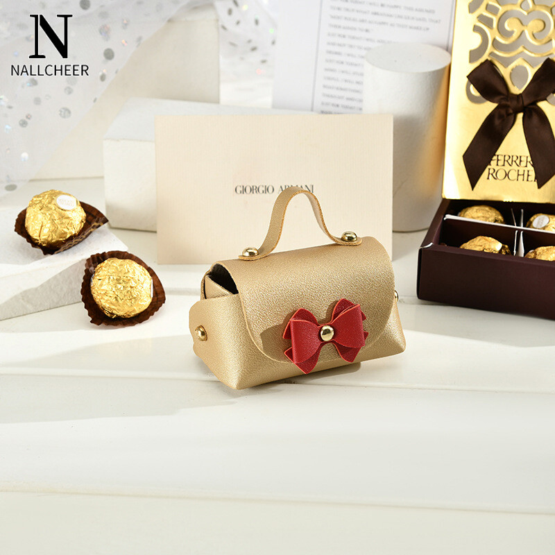 NALLCHEER Portable candy box Creative Candy Box Wedding Gift Leather Handbag