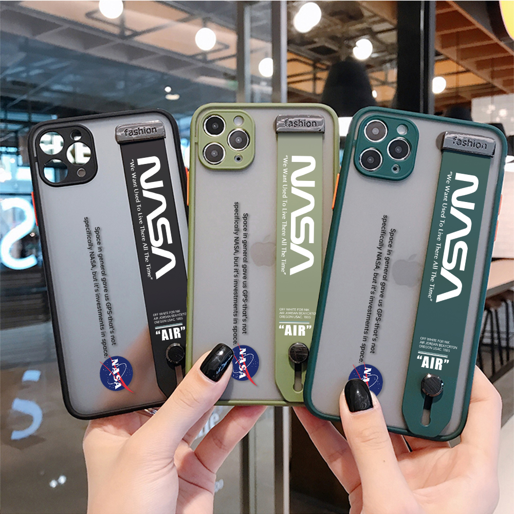 (With Wristband) Hontinga Casing Case For Xiaomi Redmi 7A Case Shockproof NASA Transparent Phone Case Soft Edge Full Lens Protection Camera Protector Back Cover Casing Hard Case For Boys For Grils