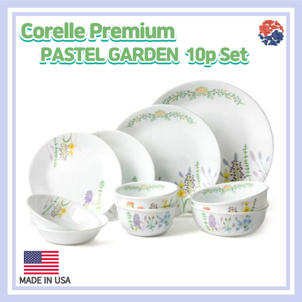 FIVINA Corelle Premium Pastel Garden 10p Set/Corelle USA set/Plate Set