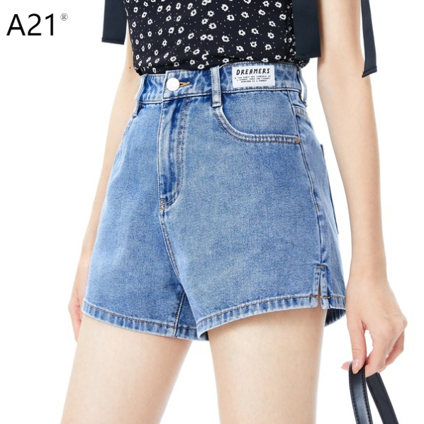 A21 Quần Short Denim Nữ Quần Ống Rộng Thường Ngày Dáng Thẳng Mới Quần Đùi