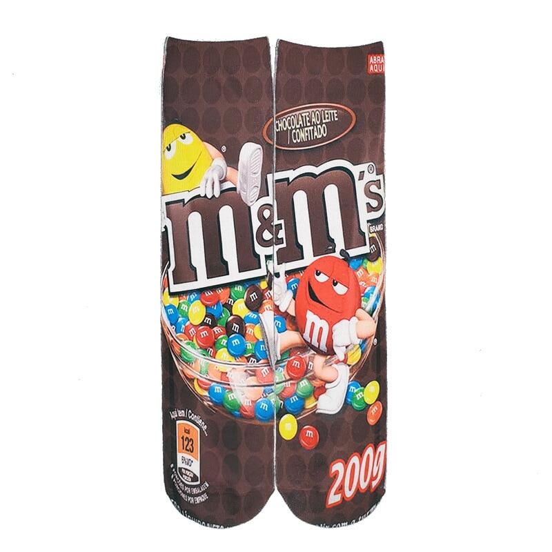 1 Pair Funny Unisex Men Art Socks Women Printing Potato Chips Knee High Socks Cotton Art Long Socks for Men Casual 11 Style 2701