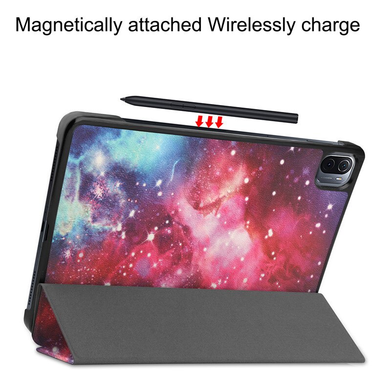 Tablet Cover For Xiaomi Mi Pad 5 Pro Case Tri-Fold Smart Painted Leather Cover