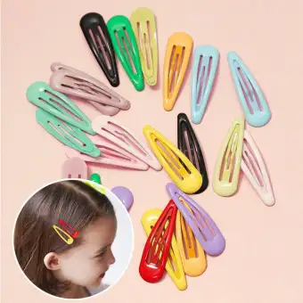24pcs Mixed Candy Color Kids Baby Hair Clips Lovely Mental