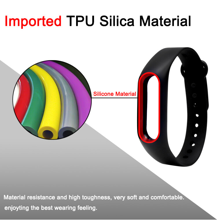 VUAERANG Double color silicone strap for miband 2 strap accessories replacement silicone wrist strap for xiaomi 2 smart bracelet