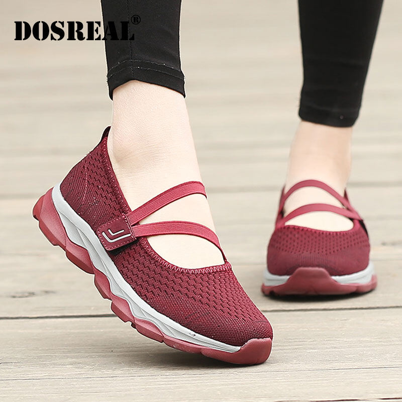 DOSREAL Women Sport Shoes Korean Style Casual Walking Shoes For Women Big Size 35-42 Breathable Mesh Women Shoes