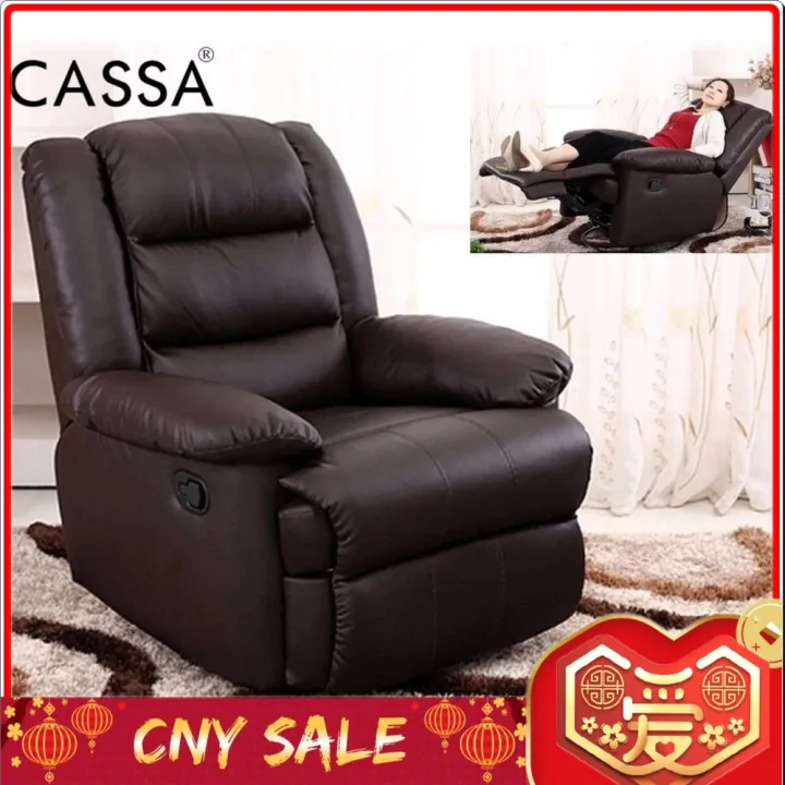 Cassa Altis Pu Leather Recliner Armchair Lounge Chair Sofa