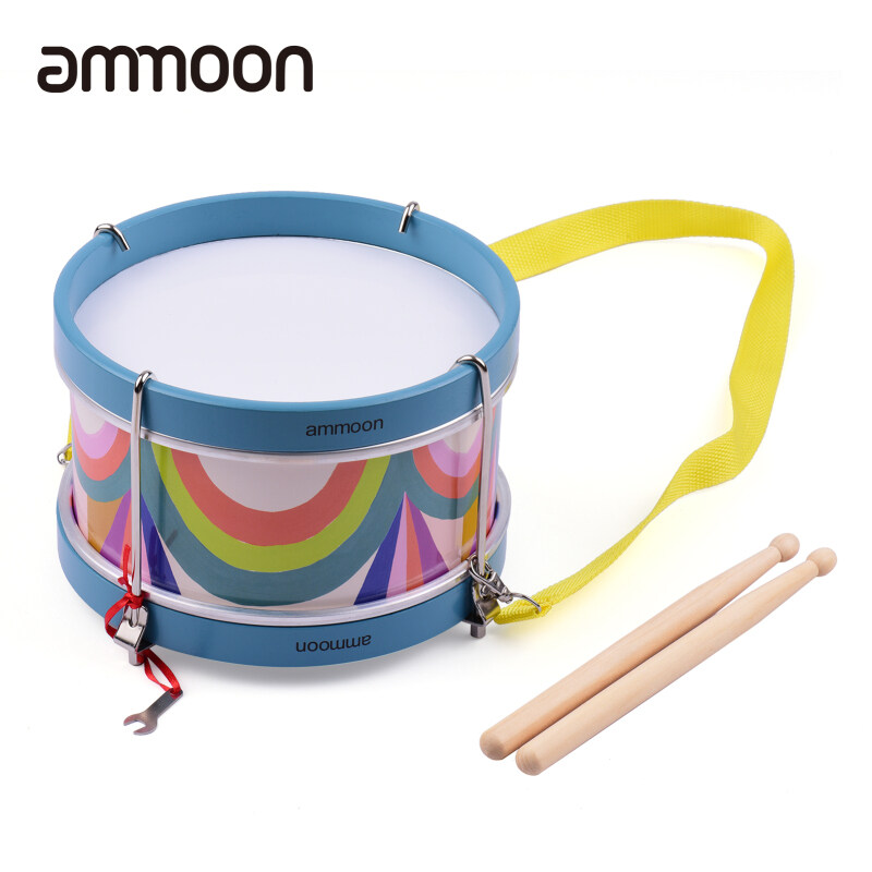 Trống Snare Nhiều Màu Cầm Tay Ammoon Bộ Gõ Cụ Âm Nhạc Đồ Chơi Lễ Hội Quà Sinh Nhật Cho Trẻ Em Cờ Lê Điều Chỉnh Dây Đeo Có Cần Trống