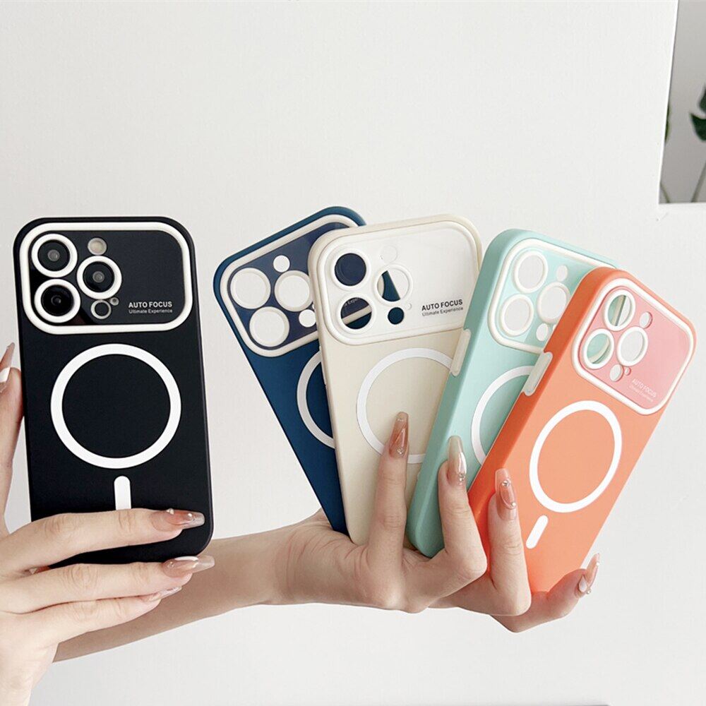 HOCE Matte Skin Feel Phone Case For iPhone 14 Plus 11 12 13 Pro Max Solid Color Magsafe Camera Protection Wireless Charge Shockproof Cover