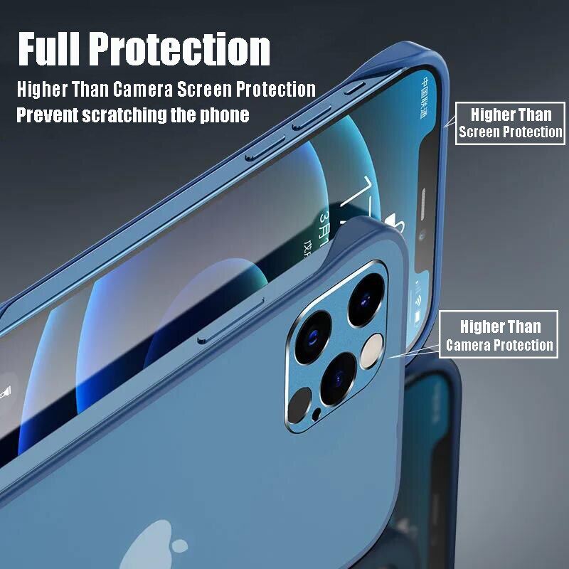 Siêu mỏng Matte Không Khung Cứng PC Bảo Vệ Trường Hợp Đối Với iPhone 15 Pro Max 14 Cộng Với 13 Mini 12 11 XS Max X XR 7 8 Cộng Với CD ống kính kim loại Vòng Chống Sốc Bìa