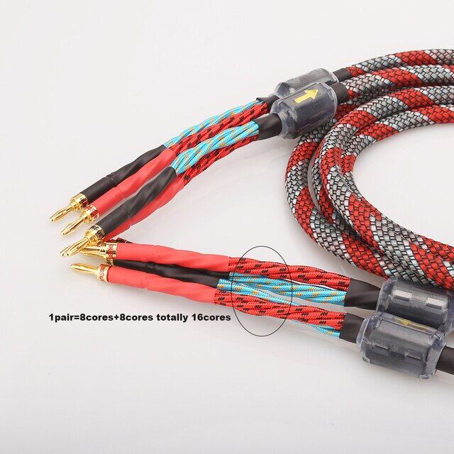 One Pair Oxygen Free Copper（ofc）audio Hifi Speaker Cable Hi Fi High End Amplifier Speaker Cable 0089