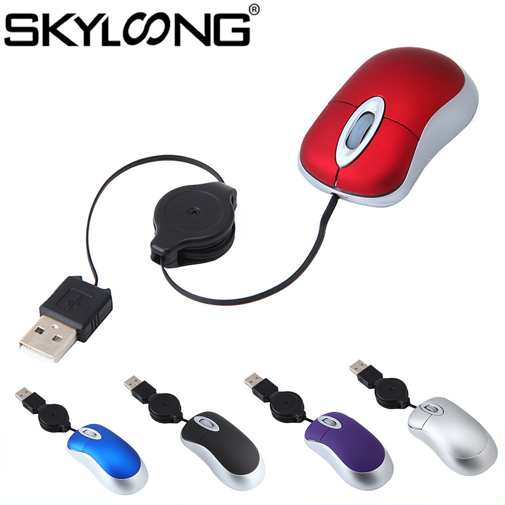 Skyloong Universal Telescopic 3 Keys 1600DPI Computer Laptop USB Optical Mini Wired Mouse