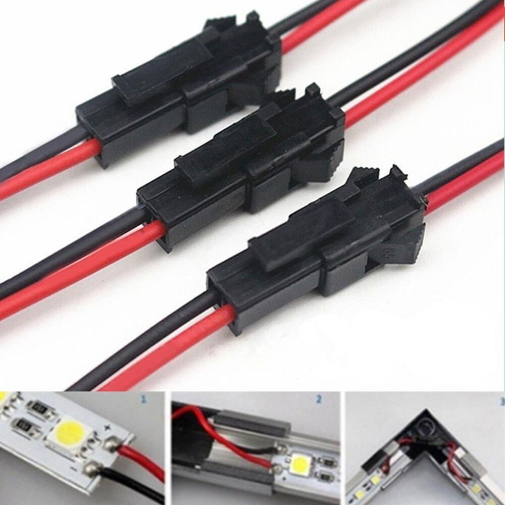 10pair 10cm jst sm 2pin electrical wire connector jst sm 2p male female led light extension cable plug jack rgb rgbw adapter