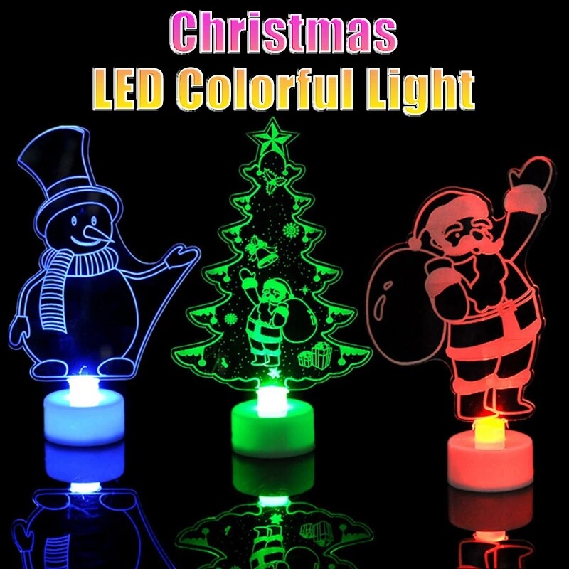 【Lightingeverthing】Christmas Đèn Ngủ LED Người Tuyết Ông Già Noel Giáng Sinh Trang Trí Cây Giáng Sinh Trang Trí, Để Trang Trí Nhà Navidad Đồ Trang Trí Giáng Sinh Năm Mới
