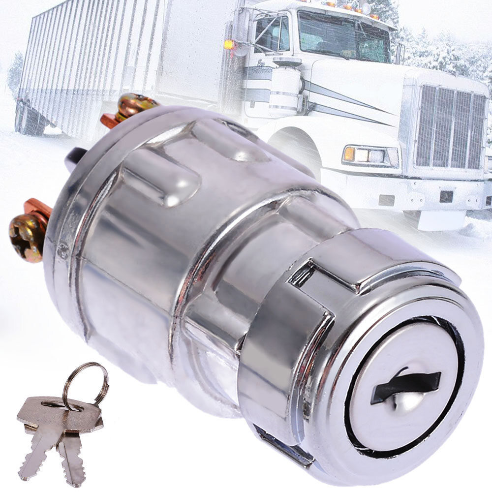 BOKALI 1PC Universal Replacement Car Tractor Ignition Switch Lock Cylinder With 2 Keys