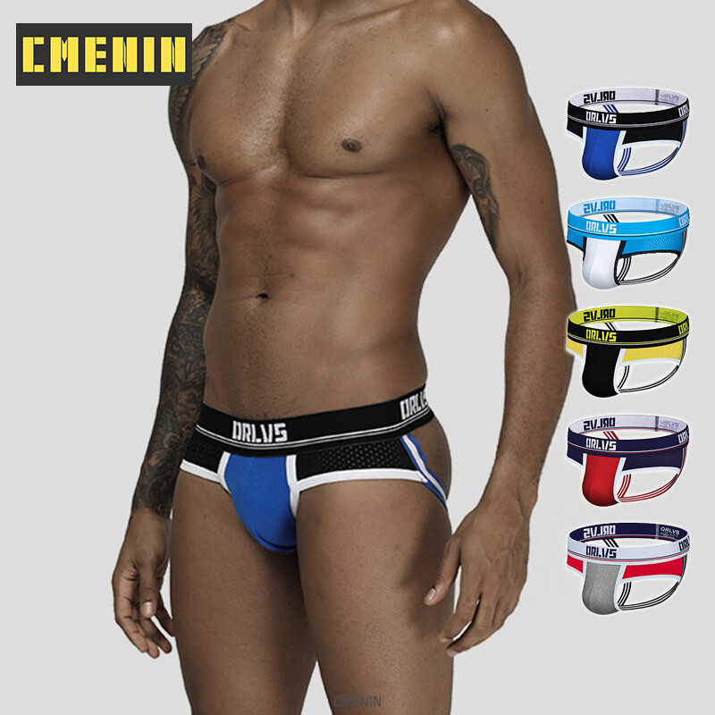[CMENIN Official Store] G Strings For Men (1 Pieces) T Back Sexy Men Underwear Thongs Jockstrap Men Breathable Mesh G Strings Thongs Cotton Pouch Underpants Jockstrap Lingeries OR195