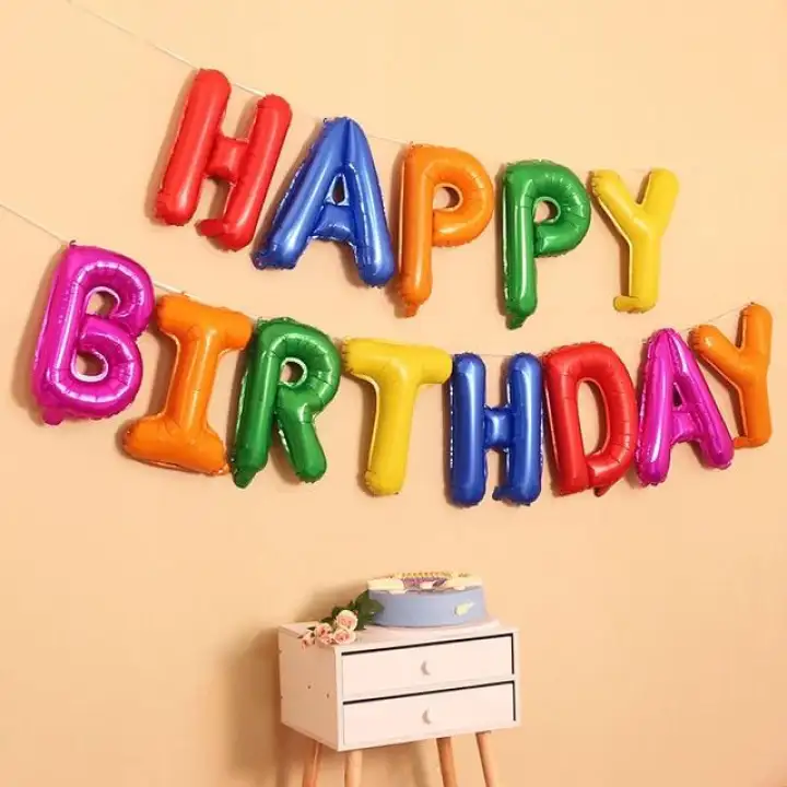 16inch Rose Gold Happy Birthday Foil Balloon Banner Decoration 1st