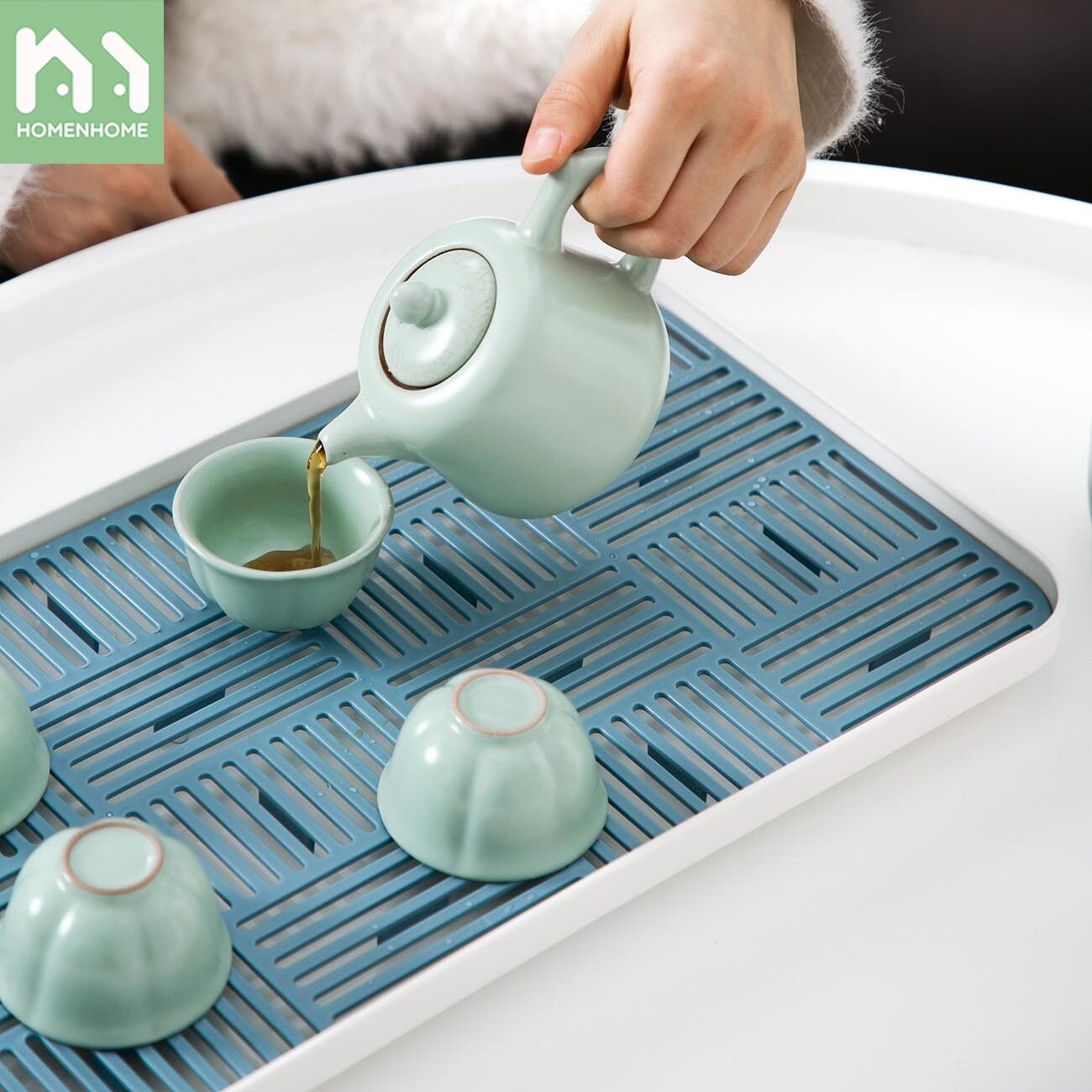 Homenhome Drain Tray Kitchen Tableware Rack Household Plastic Fruit Tray