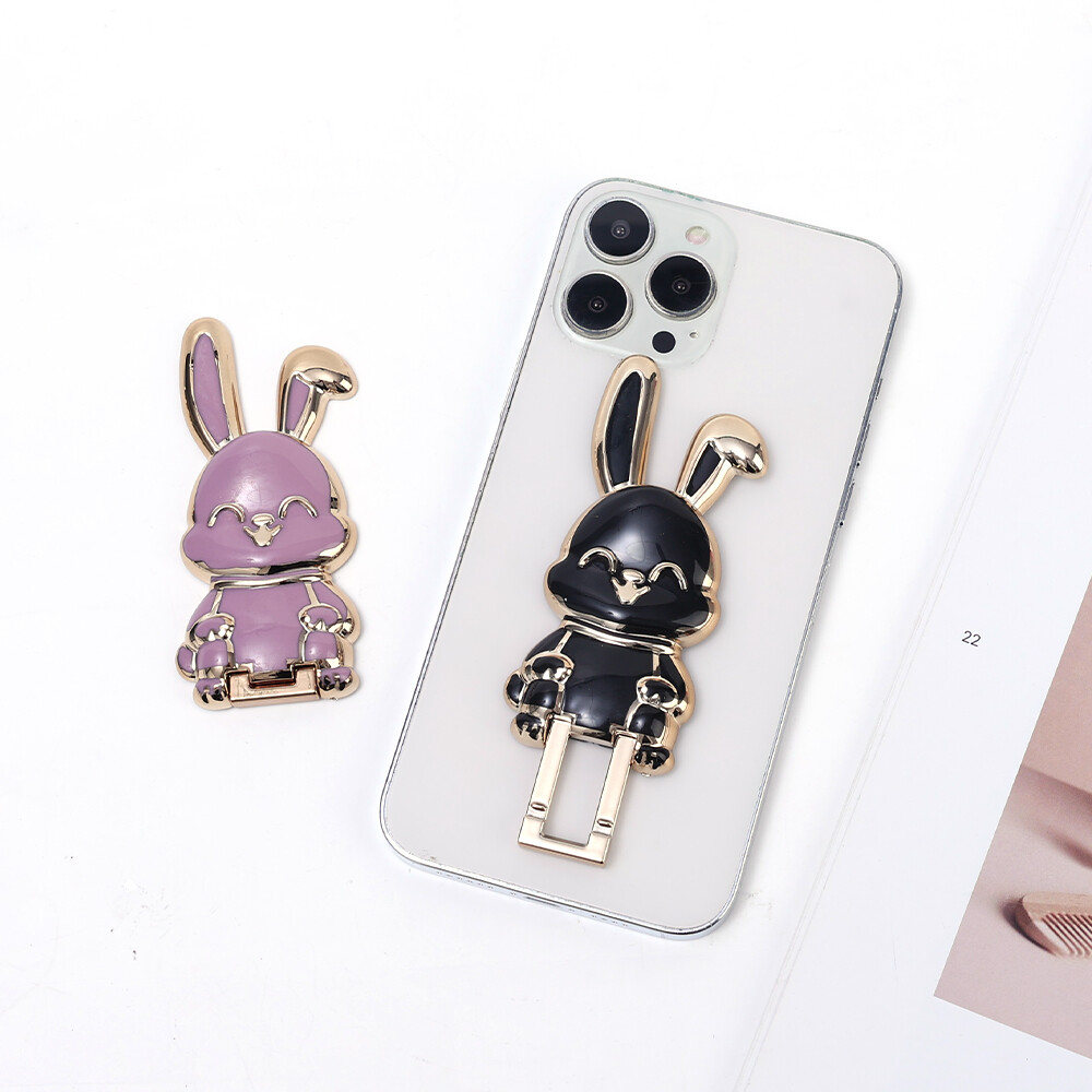 Phổ Dễ Thương Thỏ hoạt hình Nhẫn đeo ngón tay chủ đứng cho điện thoại di động Bunny giá đỡ có thể gập lại điện thoại di động chân đế phụ kiện điện thoại