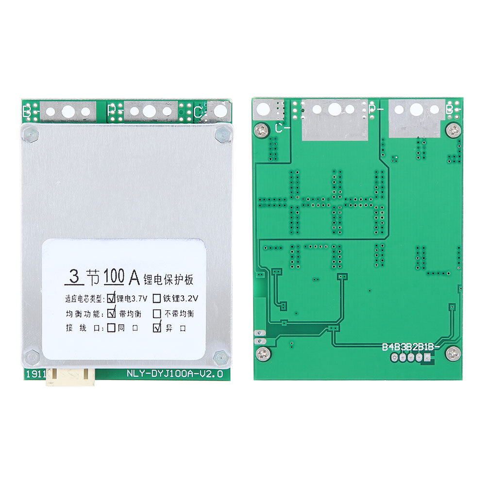 3S 12V 100A Lithium Battery Protection Board BMS PCB Board with Balance Charging