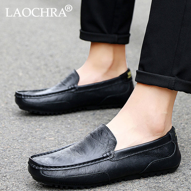LAOCHRA Casual Shoes For Men Leather Loafers Men Big Size 38-47 Breathable Soft Sole Office Business Shoes Men Fashion Slip On Men Shoes