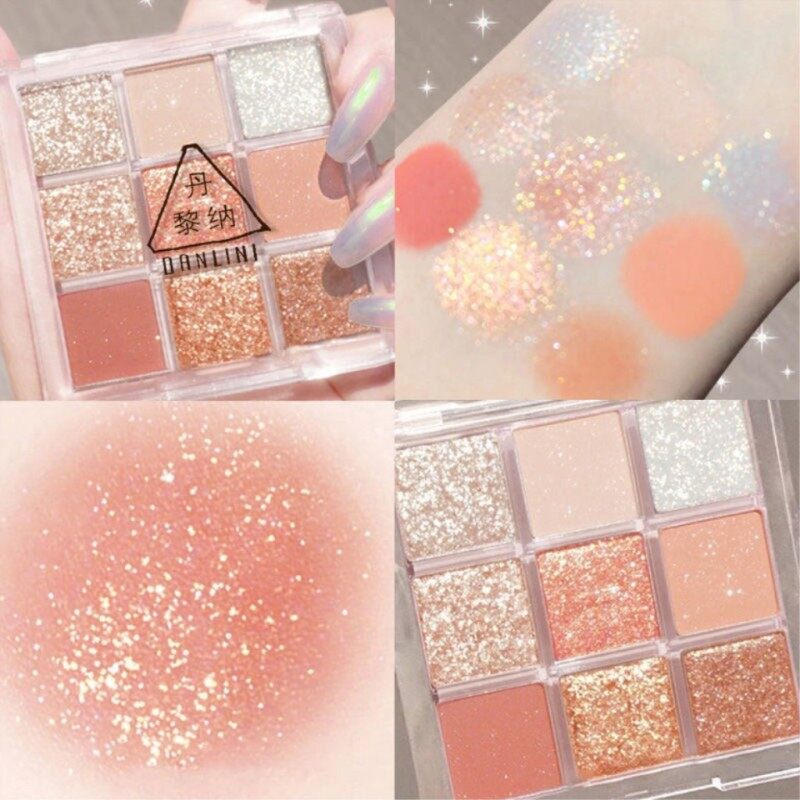 Bảng phấn mắt GlamColour có nhũ lấp lánh tông màu hợp xu hướng giá rẻ