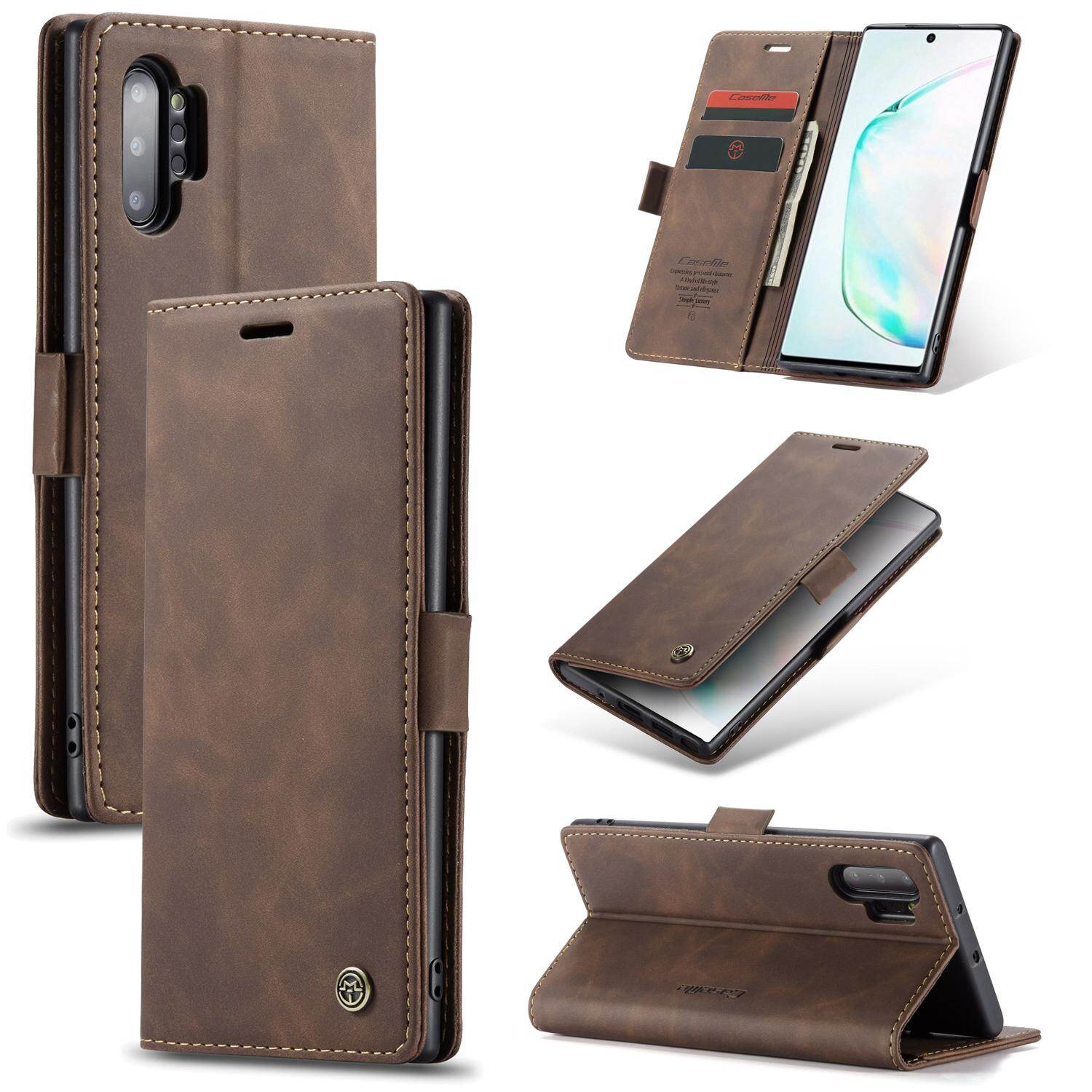 CaseMe 360 Leather Case for Samsung Luxury Retro Magnetic Phone Case Card Holder Wallet Cover for Samsung Note 10 Note10 Plus