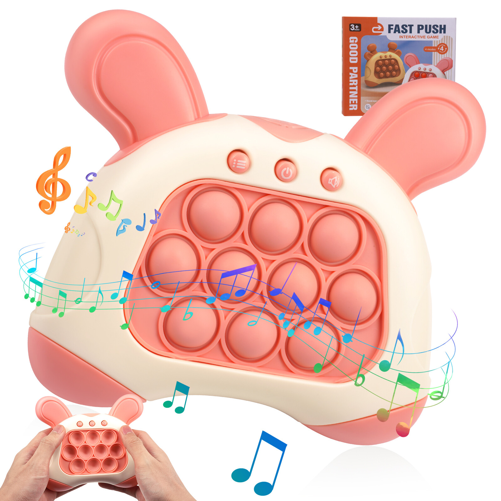 Pop Game Sensory Fidget Toys For Kids, Aionly Light Up Pattern Popping Game, Puzzle Pop Bubble Game Controller Machine, Push Pop Stress Toys Fun Present For Kids
