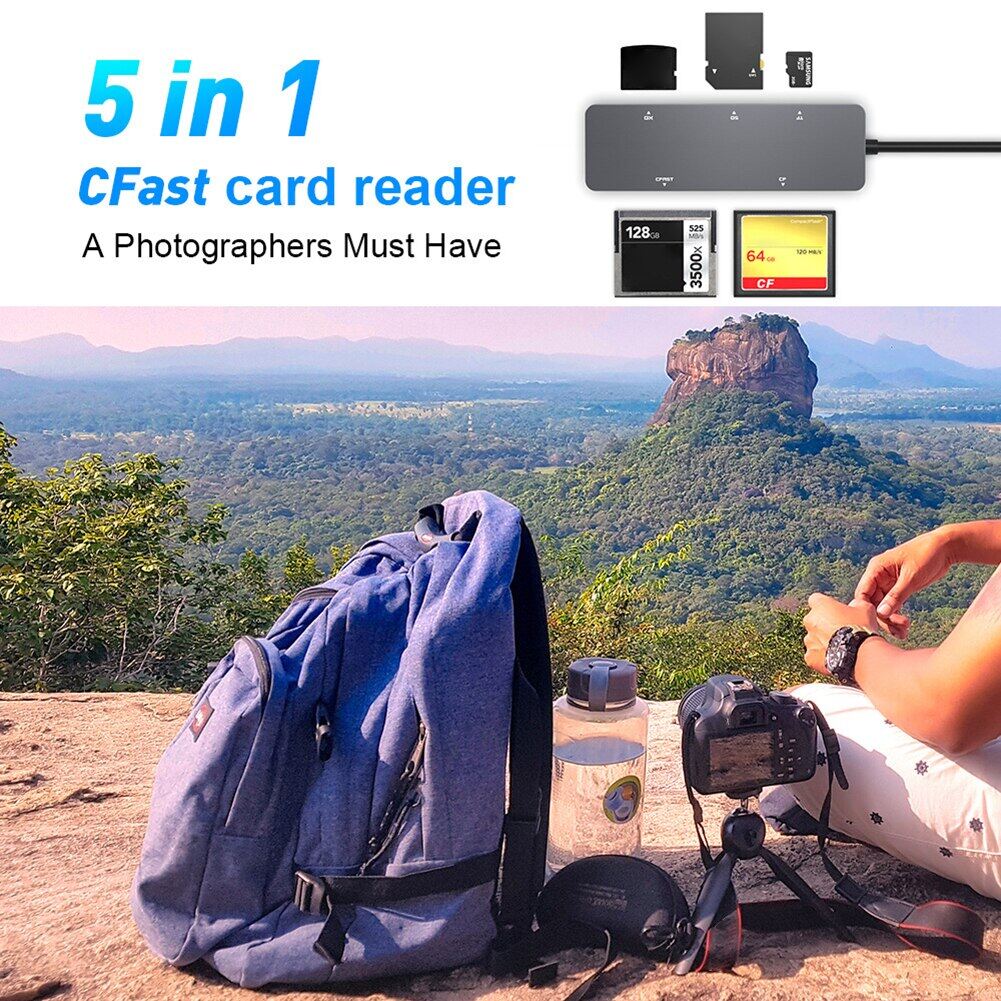 2 Card Reader USB 3.0 For Cfast/CF/XD/Secure Digital/TF Splitter Adapter Card Adapter For PC Laptop Access Cardreader Card Reader