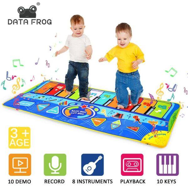DATA FROG Kích thước lớn Thảm khiêu vũ Nhạc cho bé Chăn khiêu vũ Đa chức năng Bàn phím đàn Piano Playmat Đồ chơi giáo dục cho Quà tặng trẻ em