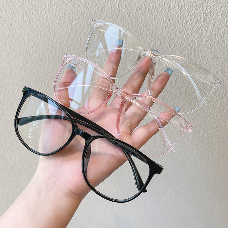 Fashion plain and thin glasses large square frame transparent flat glasses unisex