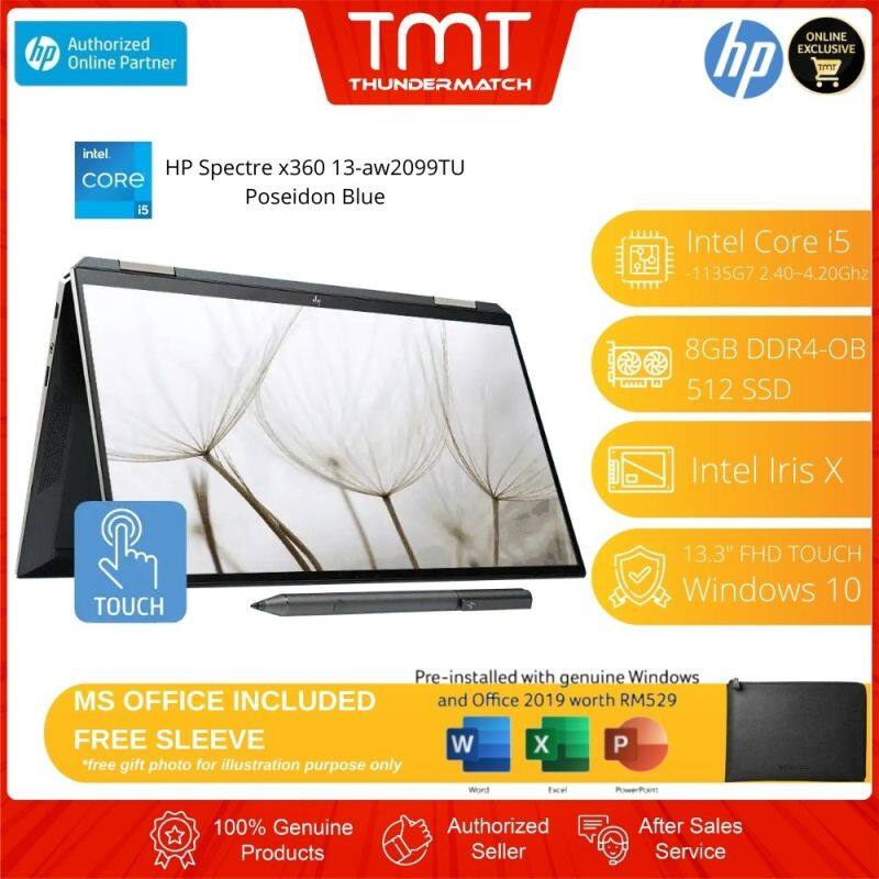 HP Spectre x360 13-aw2099TU (2J9Z8PA) Laptop | i5-1135G7 | 8GB-OB 512GB SSD | 13.3 FHD Touch | W10 | MS OFFCE + SLEEVE Malaysia