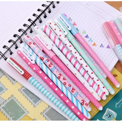 10Pcs Cute Girls 0.38mm Colorful Gel Pens Office Stationery School Accessories Gift