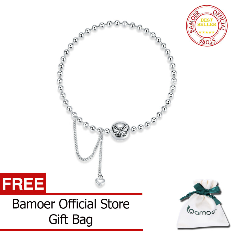 BAMOER Authentic 925 Silver Butterfly Bead Chain For Women Fashion Jewelry BSB081