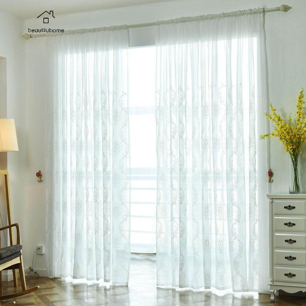 Fashion Embroidery Flower Screen Yarn Window Curtains Bedroom Voile Curtain